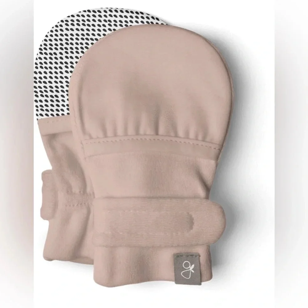 Organic Goumi Baby Mitts, Anti-Scratch 0-3mth Mittens Soft Stay-On Mitts NEW
